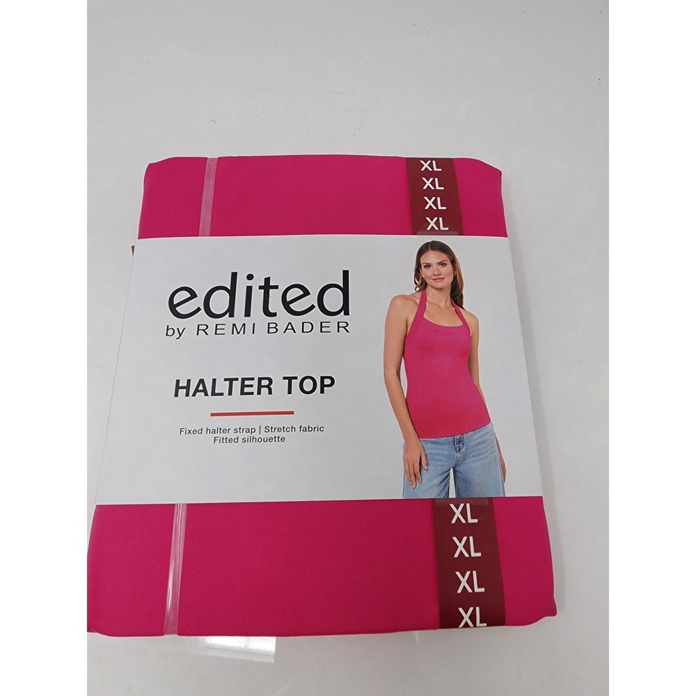 Edited by Remi Bader Womens Halter Top Pink Nylon Blend Casual Size XL